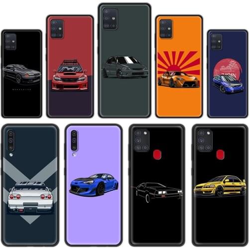 Silicone Cover for Samsung Galaxy A32 A52 A72 4G A12 A21S A51 A71 5G A21 EU A31 A41 Luxury Phone Case Shell Cool JDM Sports Car