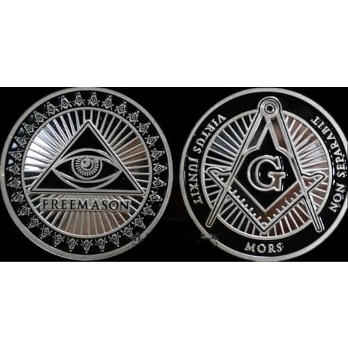 5 pcs The Freemason Mors silver plated 1 oz 40 mm souvenir decoration coin