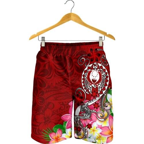 PLstar Cosmos Pohnpei Polynesian Culture Tribe Island Retro Tattoo 3DPrint Streetwear Summer Casual Funny Beach Short Pants A-3