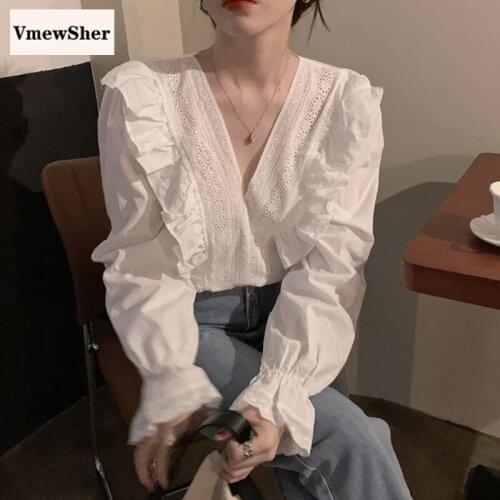 VmewSher Openwork Blouses