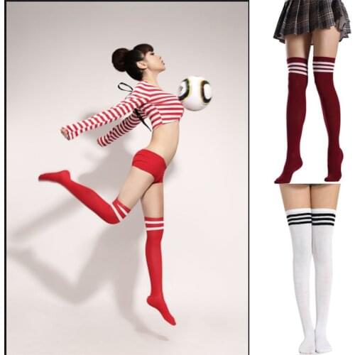 1 Pair Cutton Stripe Stockings Girls korean japanese kawaii lolita Socks Casual Thigh High Knee Socks Womens Long Socks
