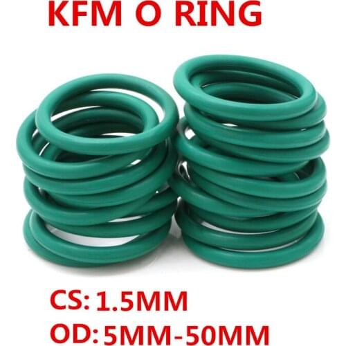 10-100PCS 1.5mm OD 5~50mm Green FKM Fluorine Rubber O Ring Sealing Gasket Insulation Oil High Temperature Resistance Green
