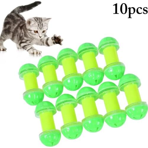 10PCS Legendog Plastic Cat Bell Dumbbell Designed Funny Kitten Bell Toy Cat Jingle Bell Funny Training Toys Interactive Toys