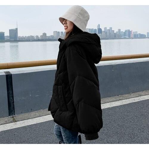 2021 Winter Coats Women High Quality Thicken Hooded Jackets Famale New Loose Coat Womans Clothes Casual Parka Feminina SQQ143