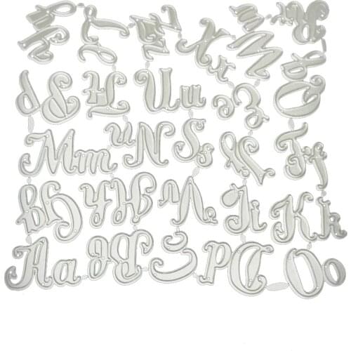 26pcs Alphabet Metal Dies Scrapbooking Embossing Dies Capital&Lowercase Multiple Patterns Cutting Die Cut Stencils Cards Stamps