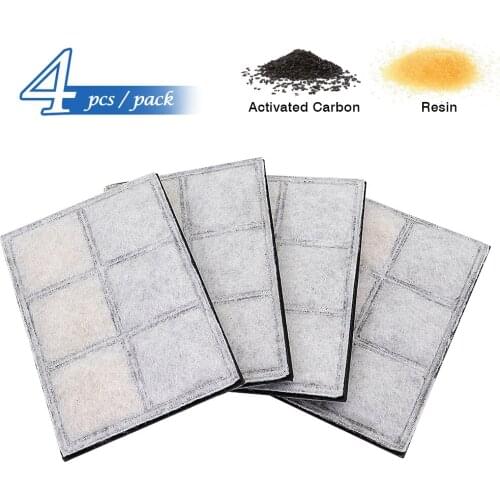 4pcs Activated Carbon Filter For 1.8L LED Automatic Dog Cat Water Drinking Fountain Replacement Pet Bowl Drink Dish Filter