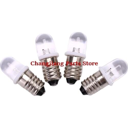 5pcs E10 Led Bulb E10 DC 3V 4.5V Instrument Bulb E10 Indicator Bulb Old Fashioned Flashlight Bulb