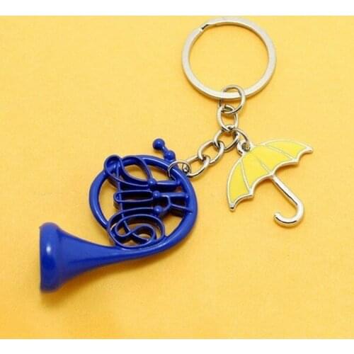 Hot How I Met Your Mother Key Chain Enamel Blue Horn Umbrella Pendant TV Series Keychain Women Men Key Holder Key Ring Gifts