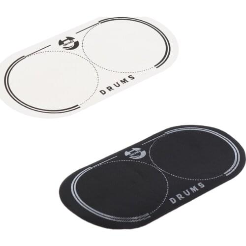 PETG Musically Double Bass Drum Patch for Drum Set Kit Parts Percussion Instrument Accessories 5.04x2.56inch Black/White