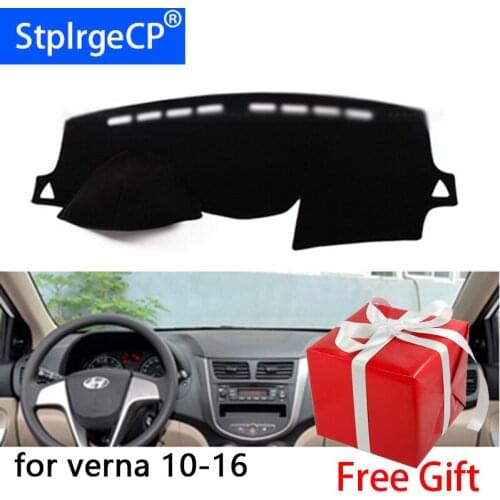 For Hyundai Solaris Accent Verna 2012-17 dashboard mat Protective pad Shade Cushion Pad interior sticker car styling accessories