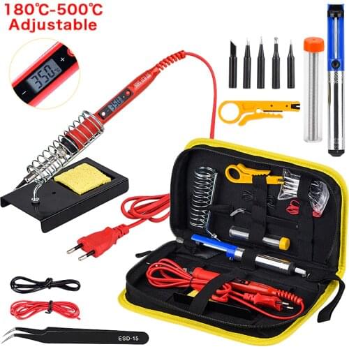 JCD Electric Soldering Iron 80W 220V/110V Digital Display Adjustable Temperature Welding Repair Tools Solder Iron Kit Soldering