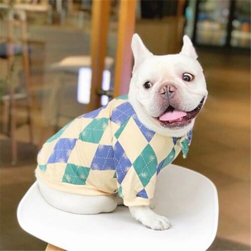 Pet Dog T-shirt Autumn Winter Dog Clothes Tie Cotton Pet Outfit Poodle Bichon Schnauzer Pug Clothes French Bulldog Clothing Coat