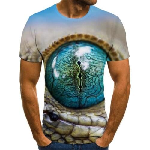 3d Tshirt Lizard T shirt Men Animal Funny T shirts Eye Shirt Print Harajuku T-shirts 3d Short Sleeve Punk Rock New Male Big Size