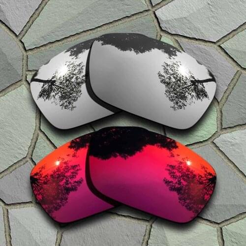 Chrome&Violet Red Sunglasses Polarized Replacement Lenses for Oakley Fuel Cell