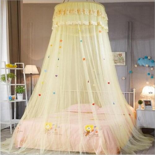 Summer princess ceiling Mosquito net Hanging Round Lace Canopy Bed Netting Comfy hung Dome Mosquito Net Crib Twin Full Queen Bed