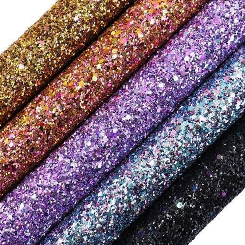 21*30cm Chunky Glitter Fabric Match Twill Backing Glitter Fabric Leather Sheet 2020 new arrivals For Bow Earring DIY F0708