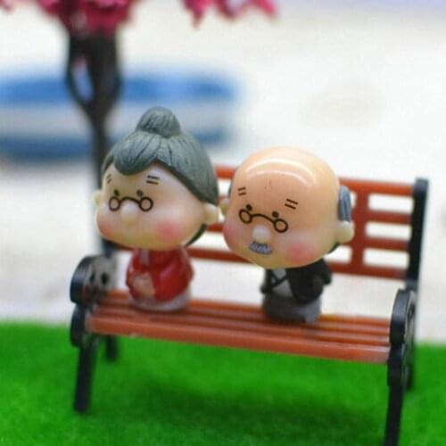 Mini Garden Ornament Miniature Park Bench Modeling Craft DIY House Decor Bench Model Home Office Decorative Ornaments
