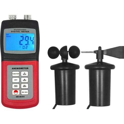 Multifunction Anemometer 3 cup wind vane anemometer AM-4836C for Air Velocity,Air Flow,Wave Height,Direction,Temperature