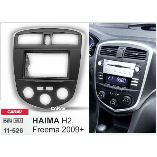 CARAV 11-526 2Din Radio Fascia for HAIMA H2, Freema 2009+ Stereo Panel Mounting Installation Dash Kit Trim Frame