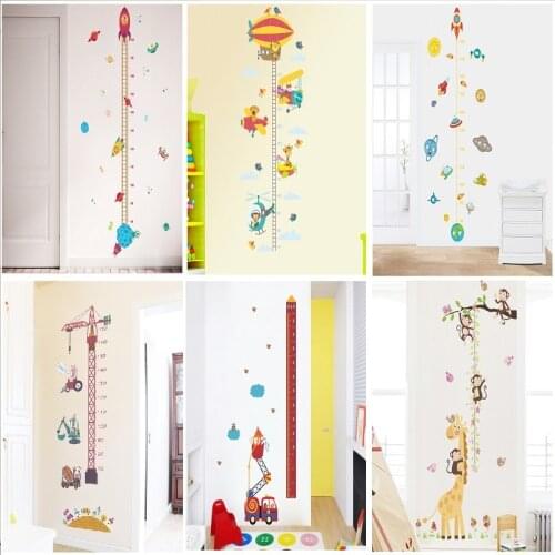 Cartoon balloon Measure Height Sticker Wall Stickers Kindergarten Kids Room Decor Children Height Ruler Stadiometer