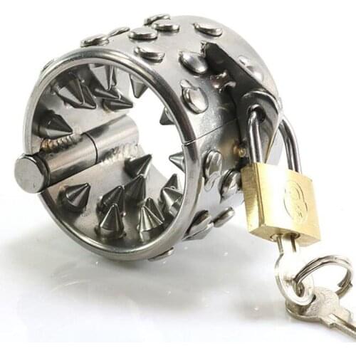 Stainless Steel Male Chastity Belt Ring Pendant Scrotum Testicle with Teeth Ball Stretcher Gay Penis Ring Sex Toys for Men