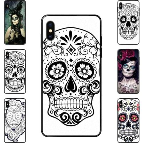 Cusised Sugar Skull Day Of The Dead For Huawei Honor 20 20i 20s 10 10i 6A 7A 7X 8C 8X 9 9A 9I 9X Lite Pro Black Soft TPU Print
