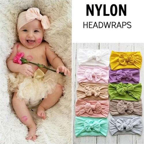 MIXIU Nylon Baby Headbands For 2018 New Big Hair Bows Baby Turba Elastic Hair Bands Birthday Party Gifts Hair Accessories