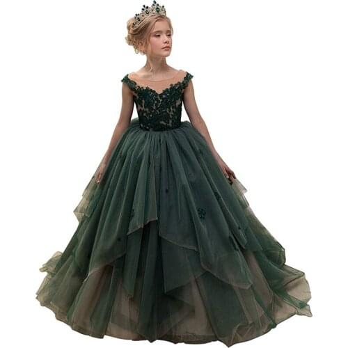 Fancy little girls dress robe de princesse pour petite fille party puffy kids dresses for girls children beauty pageant dresses