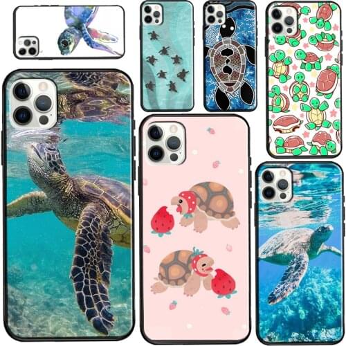 Sea Turtle Swimming Case For iPhone 11 Pro Max XS X XR 8 7 Plus SE 2020 Funda For iPhone 12 Pro Max mini Case
