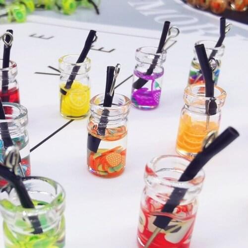 10pcs Charms Fruit Orange Apple Strawberry Lemon Juice Pendant Crafts Making Findings Handmade Jewelry DIY for Earrings Necklace