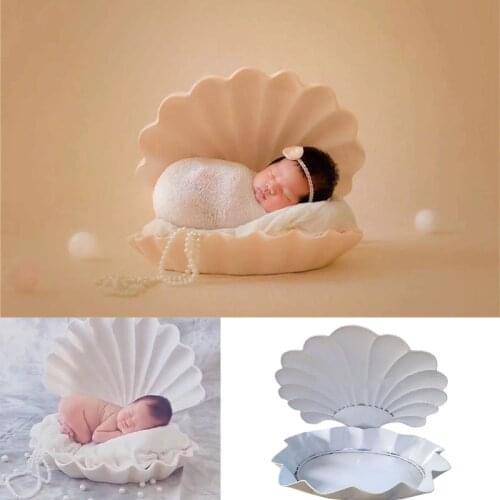 Newborn Photography Props Creative Iron Shell Bed Baby Photo Props Studio Accessories Prop Set for Posing Newborn Shoot