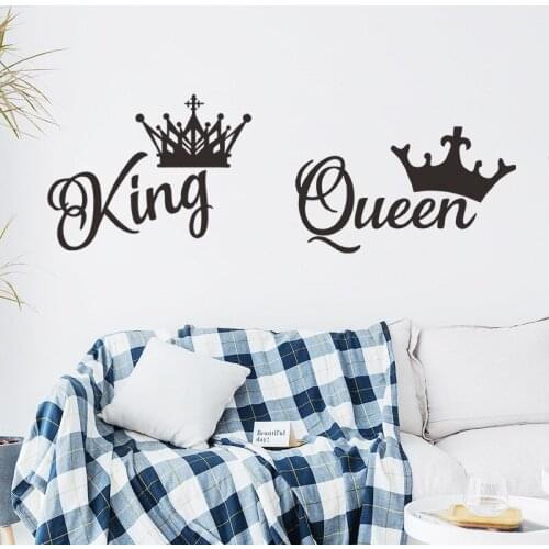 Romantic King and Queen Vinyl Wall Decal for Bedroom Decor Wall Sticker Baby Room Decoration Stickers Home Decor Mural