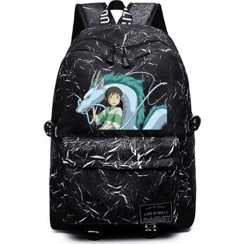 Teenger Backpack Anime Spirited Away Mochila Schoolbag Casual High Quality Packsack Unisex Student Travel Laptop Bag