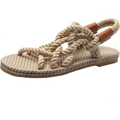 Summer Sandals Woman Shoes Braided Rope Traditional Casual Style Sandals