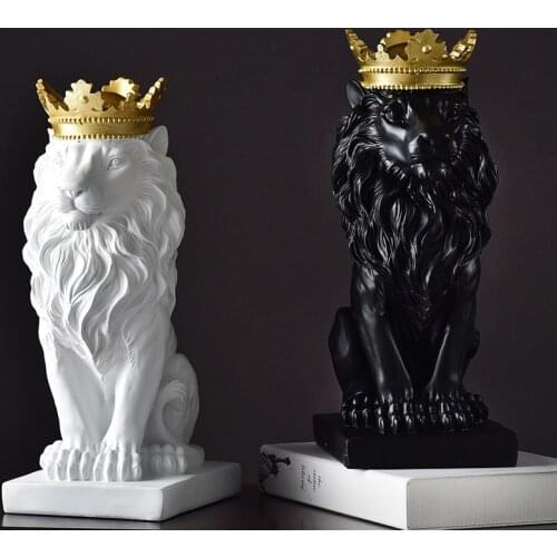 MODERN RESIN ANIMALS SCULPTURES CREATIVE LION ORNAMENTS HOME LIVINGROOM FURNISHINGS DECORATION CRAFTS DESKTOP FIGURINES ARTWORK