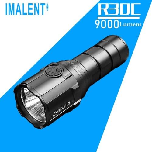 IMALENT R30C EDC LED Flashlight 9000 Lumens Type-C USB Tactical Flashlight by 21700 Battery for Hunting, Search and Rescue