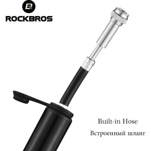 ROCKBROS Bicycle Pump Aluminum Alloy Mini Portable Light Air Pump For Bike Cycling Tire Inflator High Pressure Schrader Presta