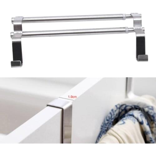 Bathroom Towel Rack Towel Hanger Over Door Bath Towel Holder Wall Hanging Towel Bar Stainless Kitchen Cabinet Shelf Organizer
