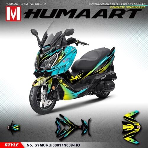 HUMAART Waterproof Stickers Graphics Kit for SYM Cruisym 300 2017 2018 2019 2020, Customizable