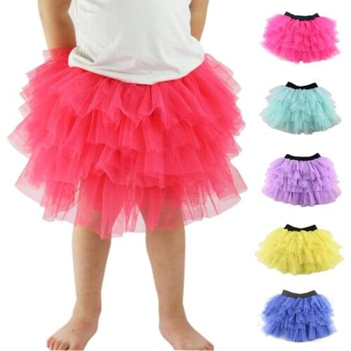 Wennikids Baby Girl Candy Color Half-length Tulle Tutu dance Skirt cute Solid Color Fashion pettiskrit 3-8 years