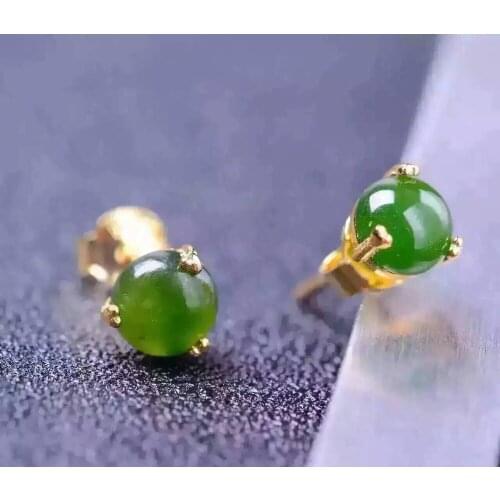 Natural green jasper earrings 925 silver Natural gemstone earring women elegant fashion trendy earrings for party