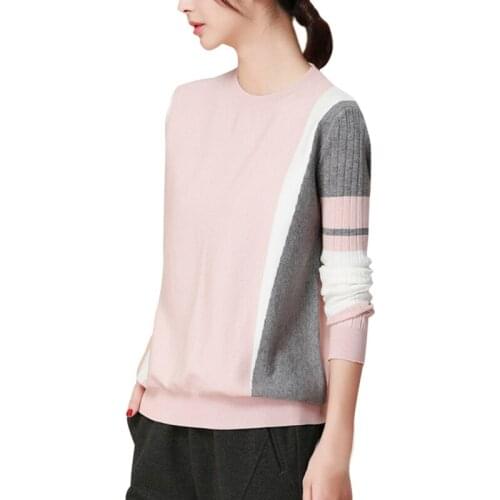 Bella philosophy Autumn Sweater Women Geometric Color Pullover Jumper Long Sleeve O-Neck Knitted Tops Outwear Femme Sweaters