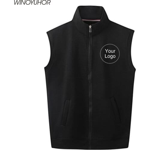 Autumn Winter Custom Logo Text Design Print Vests Men Women Fashion Casual Sleeveless Coat Outwear Tops Customized DIY Clothing