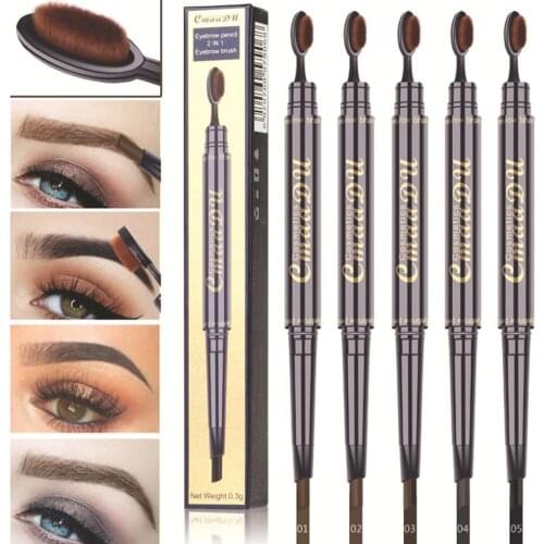 Toothbrush Head Eyebrow Pencil Natural Long Lasting Paint Tattoo Eyebrow Waterproof Black Eye Brow Tint Cosmetics YGSMB