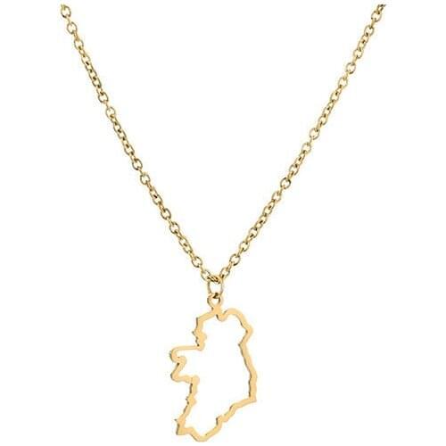 1 Outline Western Europe World Ireland map pendant necklace hollow State geography Country city island Hometown Necklace Jewelry