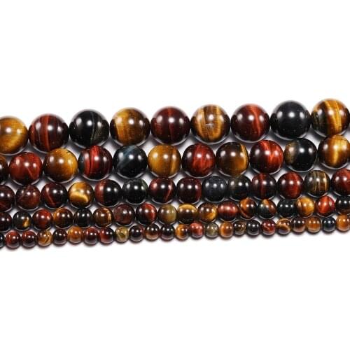 10 12mm Natural Stone Multicolor Tiger Eye Agat Round Beads Loose Spacer Bead For Jewelry Making DIY Bracelet Accessories