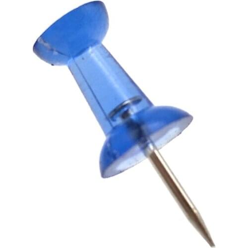 100pcs/set Transparent Blue Color Push Pins School Office Home Used Standard Pin Sundries Accessory