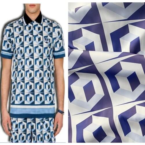 145cm*100cm new designer fabric cube pattern high-end digital printing sewing skirt pants shirt custom fabric by yard for dress