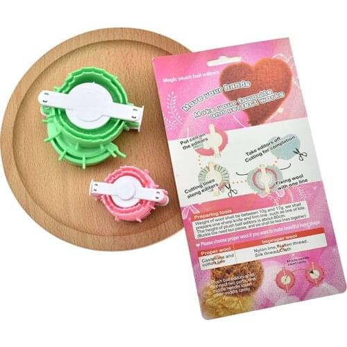 2PCS/Set Heart Shape Pompom Maker Fluff Ball Weaver Loom Craft 5cm 7cm Size Weaving DIY Tool