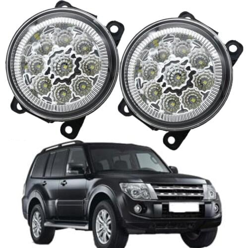 2PCS LED Fog Light Lamp For Mitsubishi Pajero Montero Sport 2008-2014 L200 Pajero IV Van V80 V90 Box 2007-2012